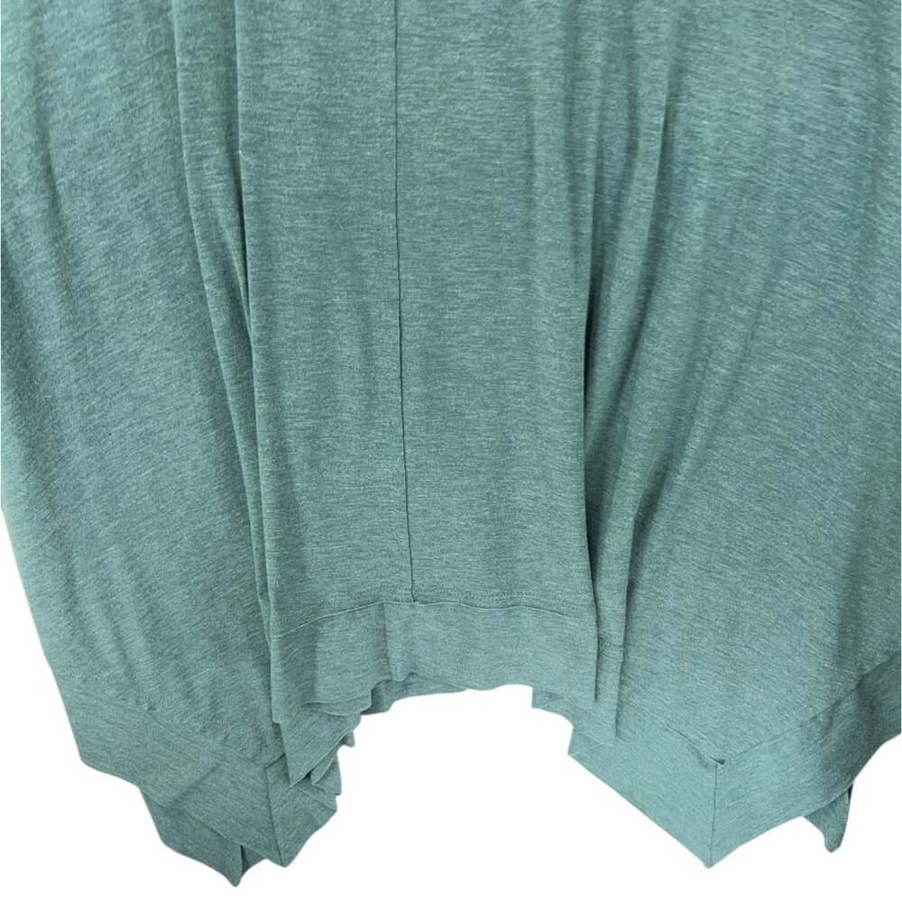 LoGo Lounge Lori Goldstein Dress Handkerchief Hem Teal Blue Lg Short Sleeve - Picture 8 of 16